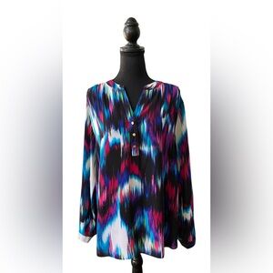 Investments: Colorful Brushed Business Casual Blouse